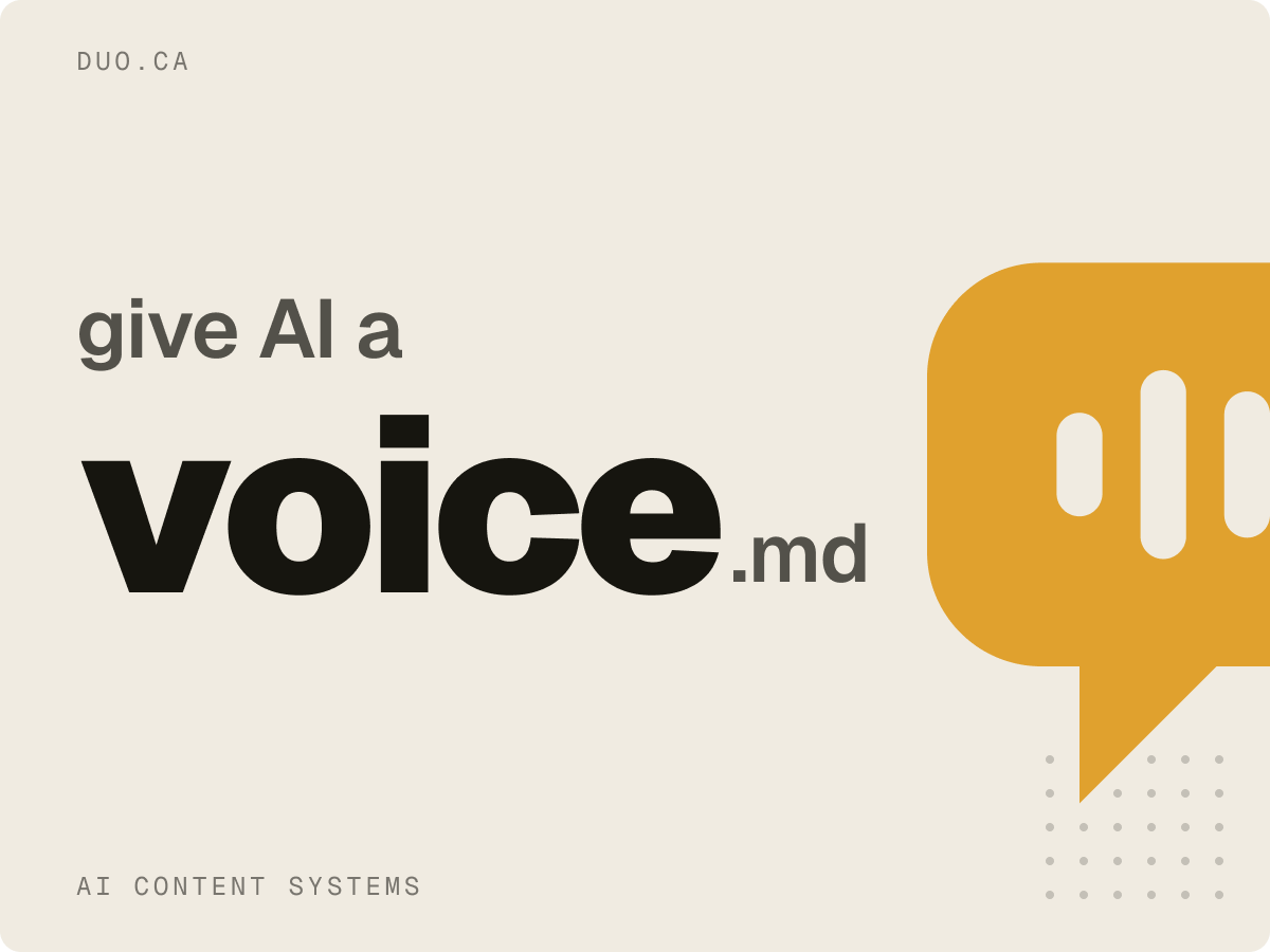 Why your AI content sounds generic (and the voice-spec fix)
